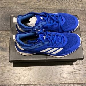 Blue Adidas men’s running shoes